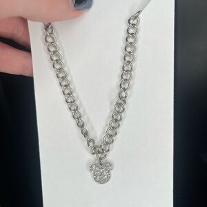 Silver Chain Mickey Necklace